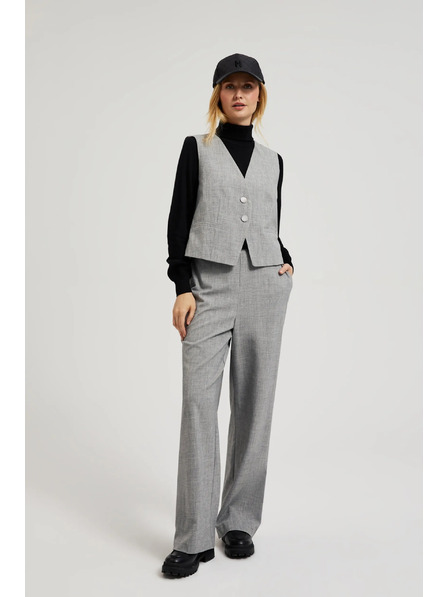 Moodo Spoločenské sivé nohavice s rovnými nohavicami Moodo