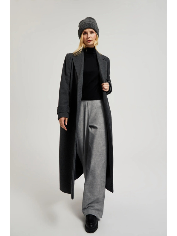 Moodo Spoločenské sivé nohavice s rovnými nohavicami Moodo