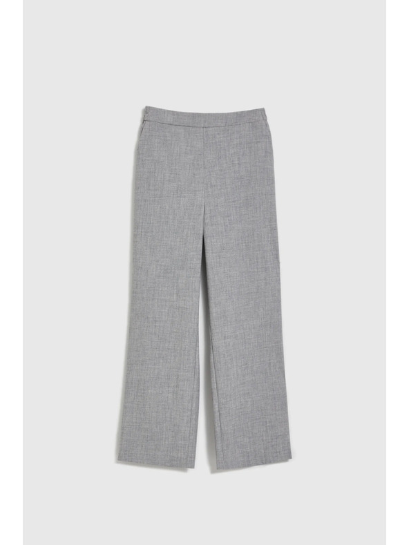 Moodo Spoločenské sivé nohavice s rovnými nohavicami Moodo