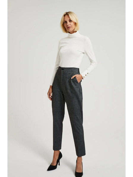 Moodo Cigaretové nohavice s vreckami čierne Moodo