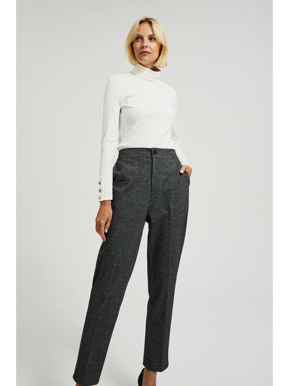 Moodo Cigaretové nohavice s vreckami čierne Moodo