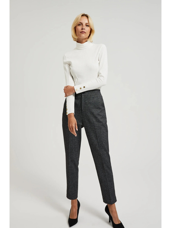 Moodo Cigaretové nohavice s vreckami čierne Moodo