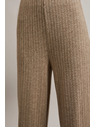 Moodo Rebrované nohavice s metalickou niťou béžové Moodo