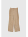 Moodo Rebrované nohavice s metalickou niťou béžové Moodo