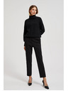 Moodo Elegantné čierne nohavice do záhybu Moodo