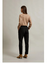 Moodo Čierne nohavice s rovnými nohavicami a opaskom Moodo