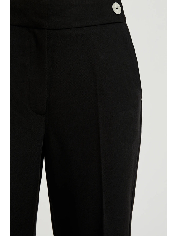 Moodo Elegantné čierne úzke nohavice Moodo