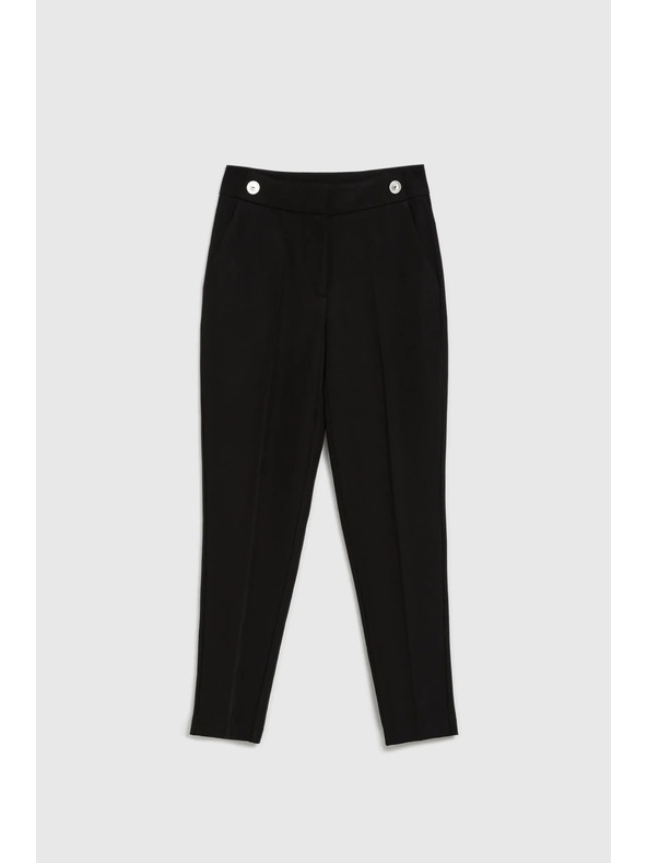 Moodo Elegantné čierne úzke nohavice Moodo
