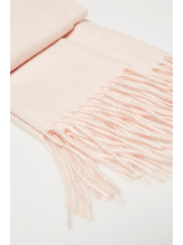 Moodo Hladká ružová šál so strapcami Moodo