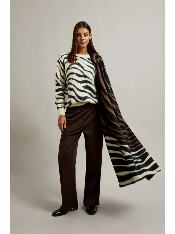 Moodo Hnedá šál so zvieracím vzorom Moodo