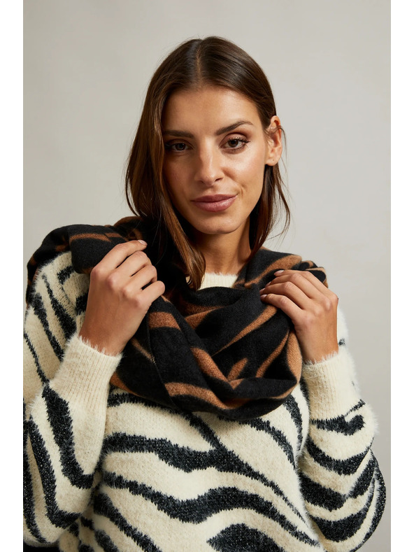 Moodo Hnedá šál so zvieracím vzorom Moodo