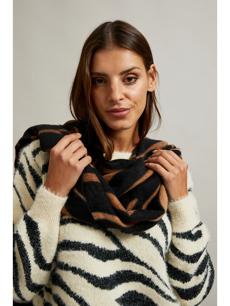 Moodo Hnedá šál so zvieracím vzorom Moodo