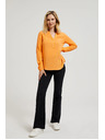 Moodo Košeľa s výstrihom do V s gombíkmi oranžová Moodo