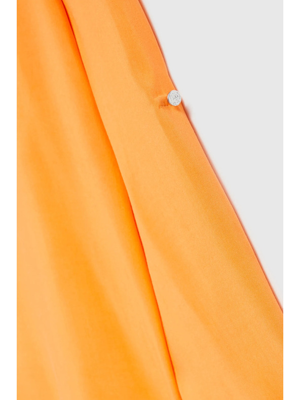 Moodo Košeľa s výstrihom do V s gombíkmi oranžová Moodo