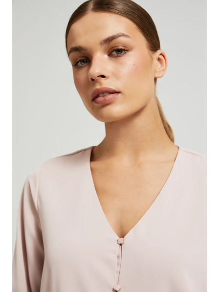 Moodo Hladká košeľa s ozdobnými gombíkmi Moodo