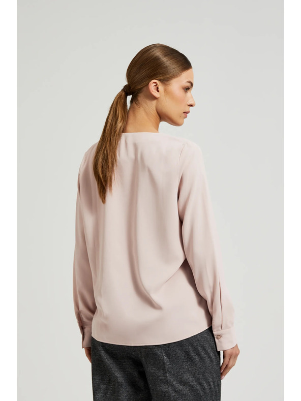 Moodo Hladká košeľa s ozdobnými gombíkmi Moodo