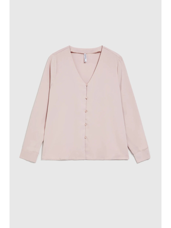 Moodo Hladká košeľa s ozdobnými gombíkmi Moodo