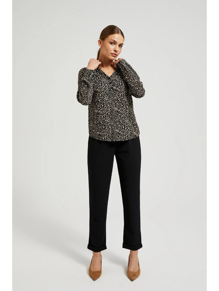 Moodo Vzorovaná košeľa s dlhými rukávmi čierna Moodo