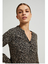 Moodo Vzorovaná košeľa s dlhými rukávmi čierna Moodo