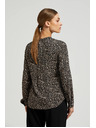 Moodo Vzorovaná košeľa s dlhými rukávmi čierna Moodo