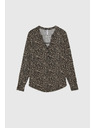 Moodo Vzorovaná košeľa s dlhými rukávmi čierna Moodo