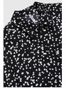 Moodo Čierna košeľa so vzorom s golierom Moodo