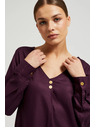 Moodo Košeľa s výstrihom do V a ozdobnými gombíkmi fialová Moodo