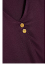 Moodo Košeľa s výstrihom do V a ozdobnými gombíkmi fialová Moodo