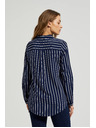 Moodo Tmavmodrá pruhovaná košeľa s vreckami Moodo
