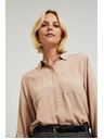 Moodo Viskózová košeľa s vreckami béžová Moodo