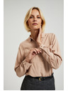 Moodo Viskózová košeľa s vreckami béžová Moodo