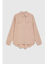 Moodo Viskózová košeľa s vreckami béžová Moodo