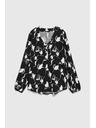 Moodo Čierna košeľa s kvetinovým potlačou Moodo