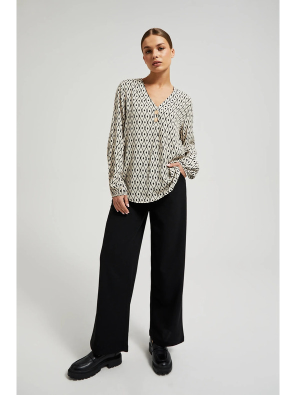 Moodo Košeľa so vzorom a ozdobnými gombíkmi Moodo