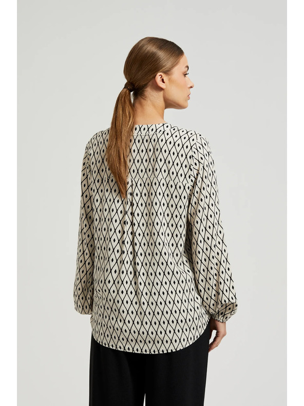 Moodo Košeľa so vzorom a ozdobnými gombíkmi Moodo