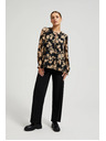 Moodo Čierna košeľa s béžovým vzorom Moodo