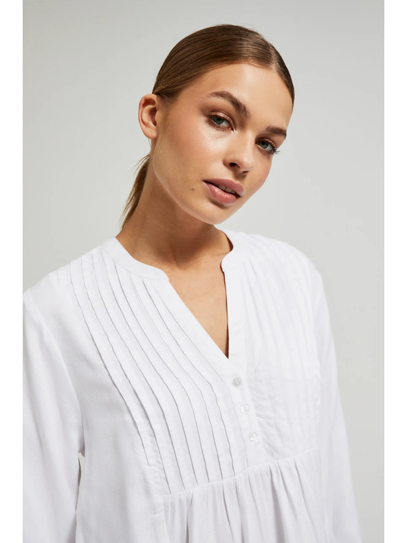 Moodo Košeľa s dlhými rukávmi biela Moodo