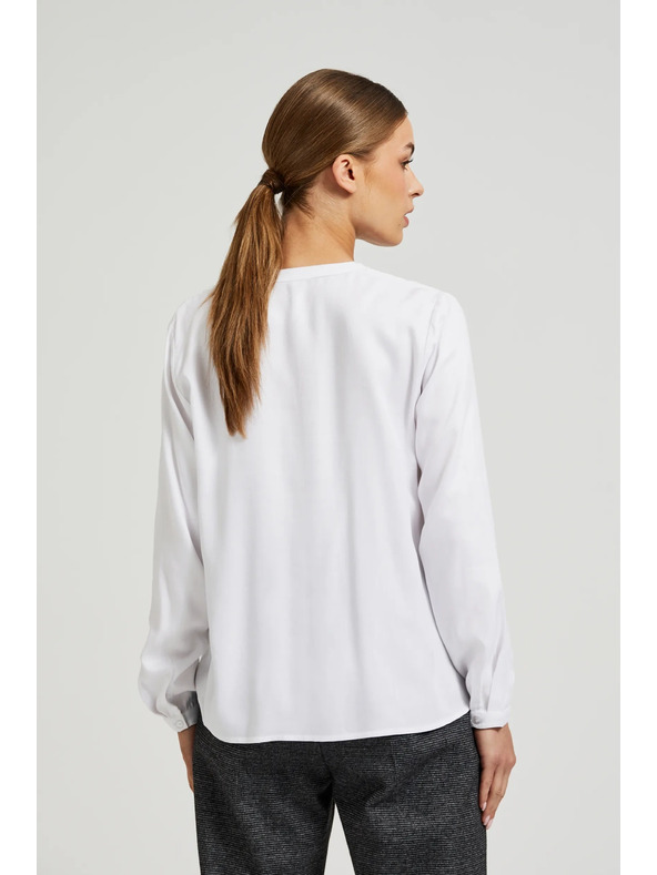 Moodo Košeľa s dlhými rukávmi biela Moodo