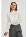 Moodo Bavlnená blúzka s volánmi biela Moodo