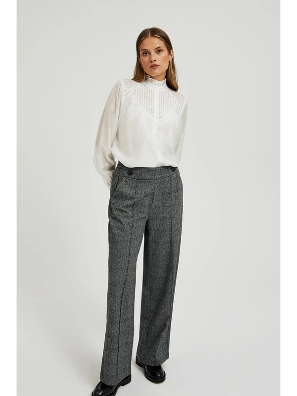 Moodo Bavlnená blúzka s volánmi biela Moodo