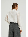 Moodo Bavlnená blúzka s volánmi biela Moodo