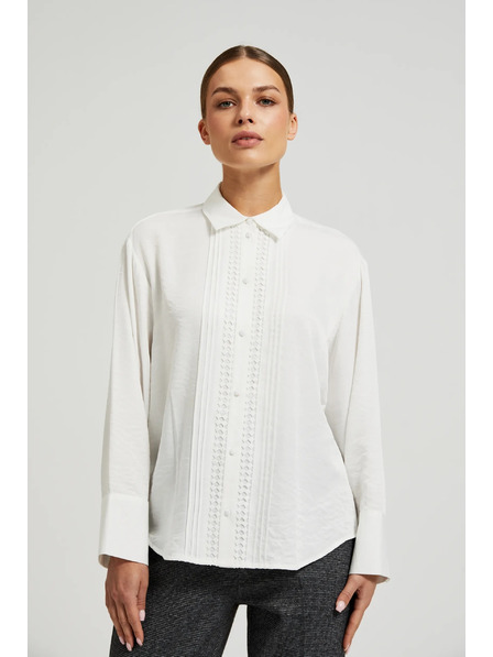 Moodo Elegantná viskózová košeľa biela Moodo
