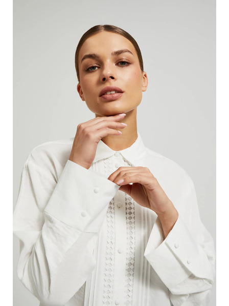 Moodo Elegantná viskózová košeľa biela Moodo