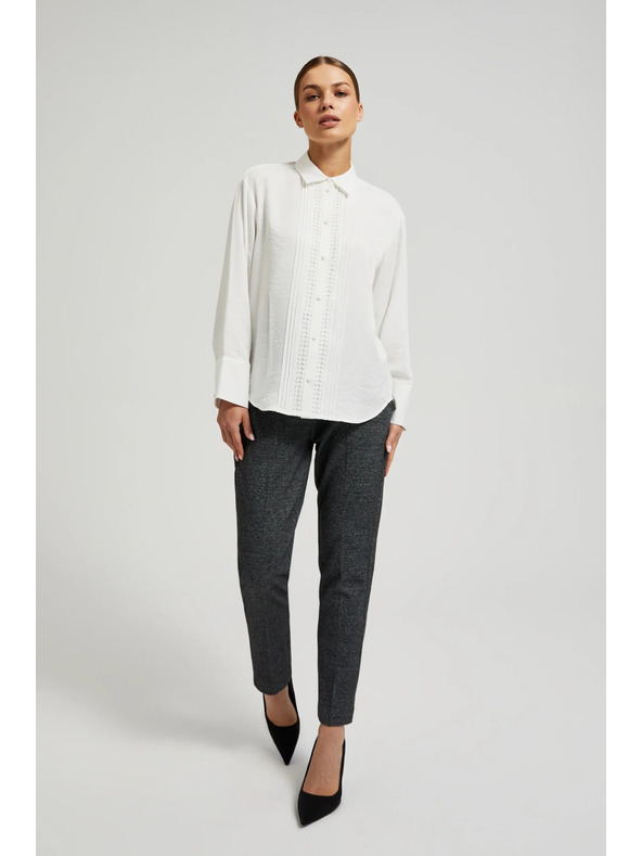 Moodo Elegantná viskózová košeľa biela Moodo