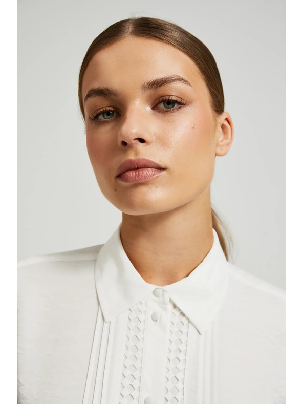 Moodo Elegantná viskózová košeľa biela Moodo