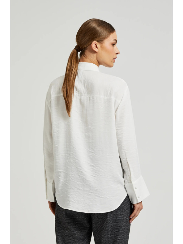 Moodo Elegantná viskózová košeľa biela Moodo