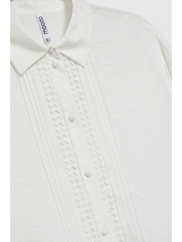 Moodo Elegantná viskózová košeľa biela Moodo