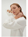 Moodo Biela košeľa s volánmi na rukávoch Moodo