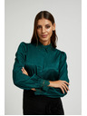 Moodo Zelená košeľa s čipkou na manžetách a golieri Moodo