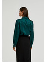 Moodo Zelená košeľa s čipkou na manžetách a golieri Moodo